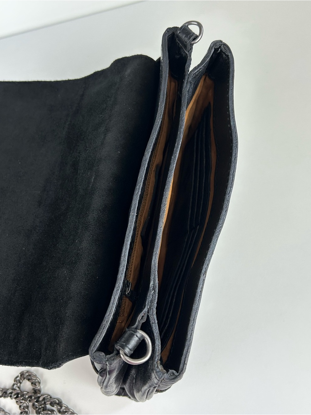 PATRICIA NASH BLACK STUDDED LEATHER LUISA FLAP CROSSBODY CLUTCH - Picture 4 of 16